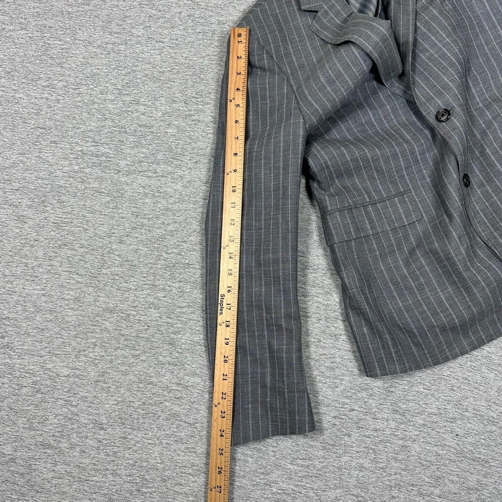 Banana Republic Blazer Mens 38R Gray Striped Wool Silk Linen Vitale Barberis